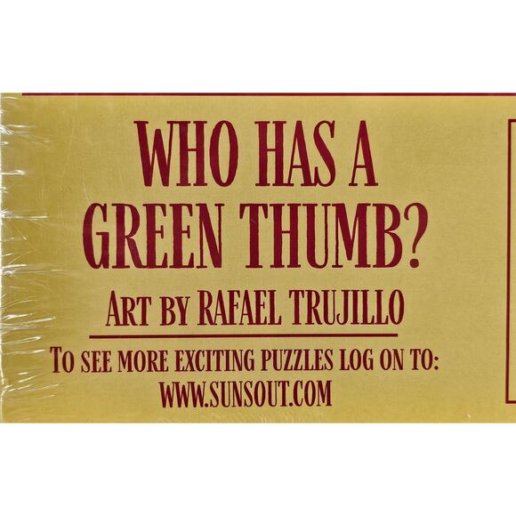 SUNSOUT WHO HAS A GREEN THUMB? BY RAFAEL TRUJILLO 500 PIECE JIGSAW PUZZLE 10+ - Picture 4 of 5